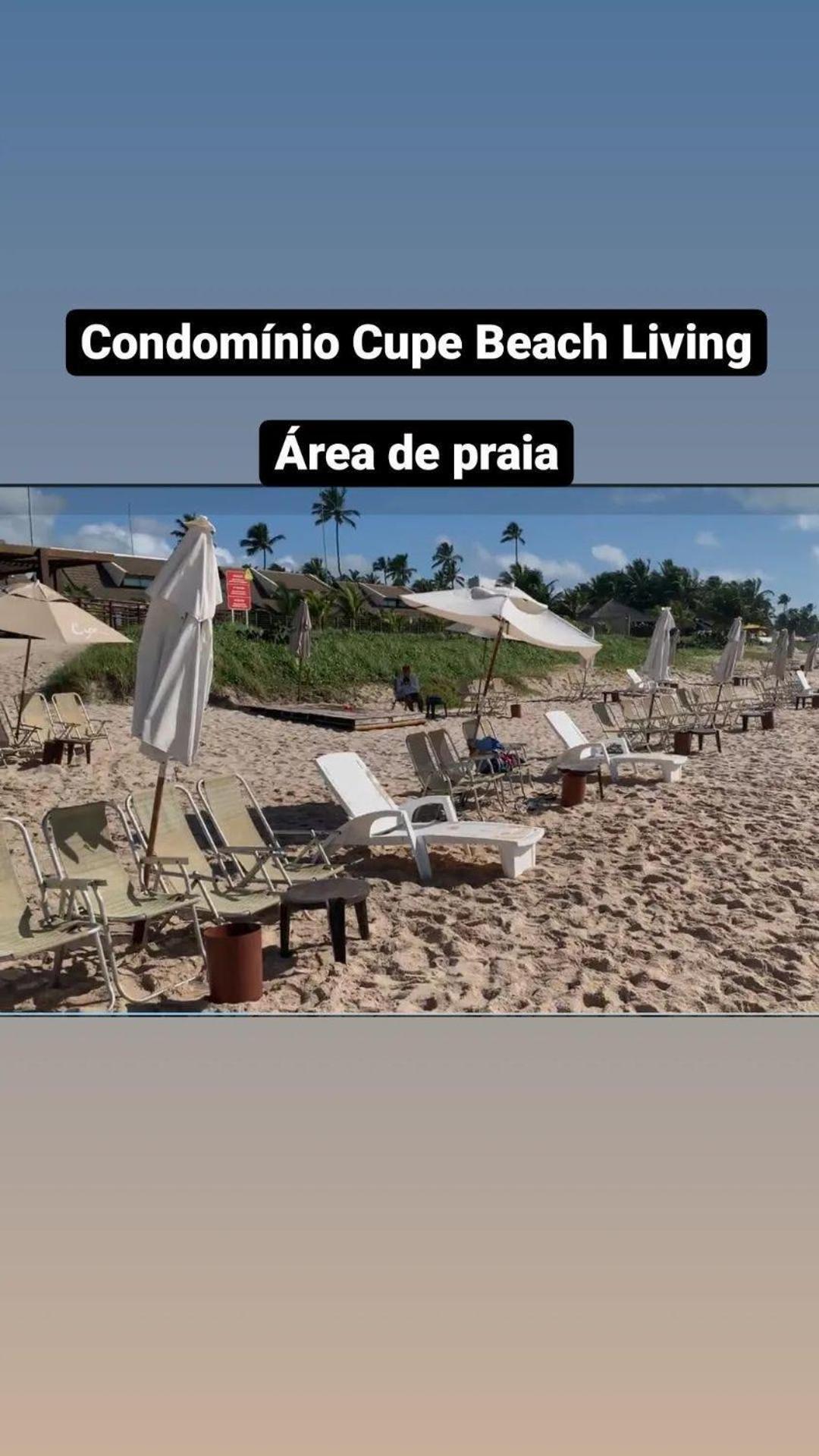 Luxuoso Flat 3 Quartos, Terreo, No Cupe Beach Living - Beira Mar De Порту-де-Галиньяш Экстерьер фото