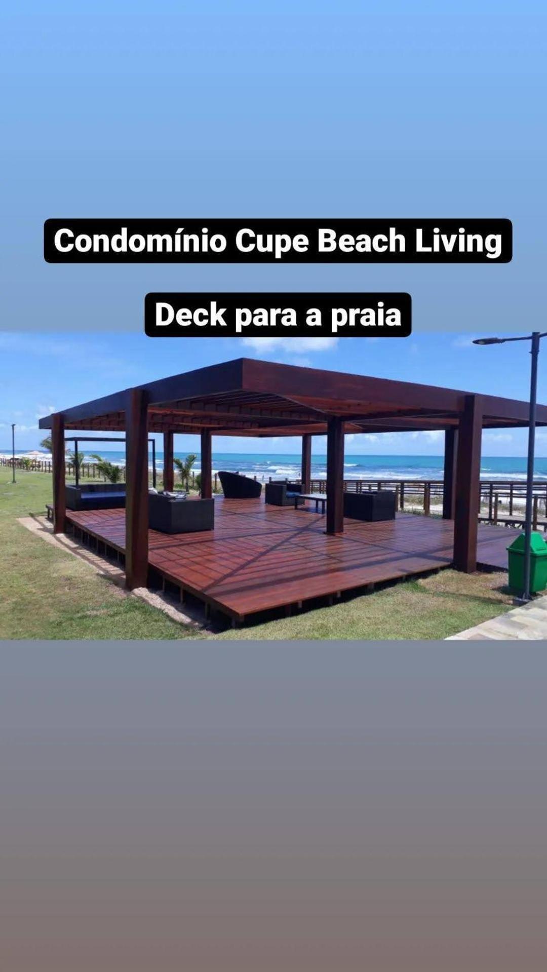 Luxuoso Flat 3 Quartos, Terreo, No Cupe Beach Living - Beira Mar De Порту-де-Галиньяш Экстерьер фото