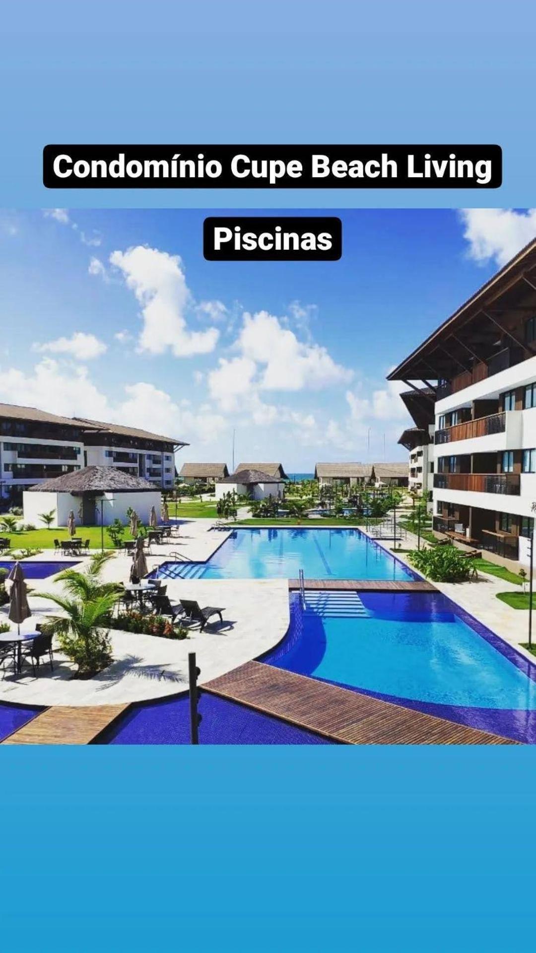 Luxuoso Flat 3 Quartos, Terreo, No Cupe Beach Living - Beira Mar De Порту-де-Галиньяш Экстерьер фото